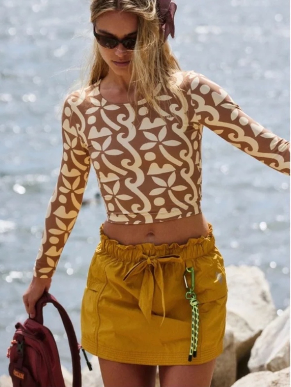FP Movement by Free People -  In the Wild Skort - Mustard Yellow - Women Small